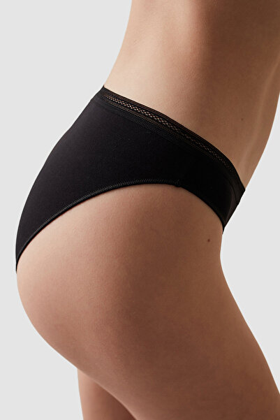 Penti Black Cotton Easy Slip Panties