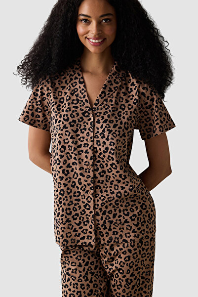 Penti Ent Aria Cotton Leopard Print Pyjamas Set