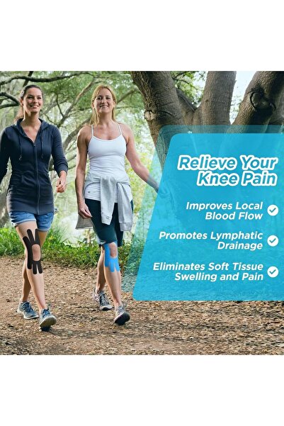 NALACAL Precut Knee Kinesiology Tape, 10 pcs, Breathable Latex-Free, Black