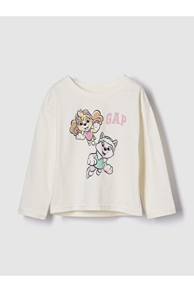 GAP Kız Bebek Krem Logo Grafik T-Shirt