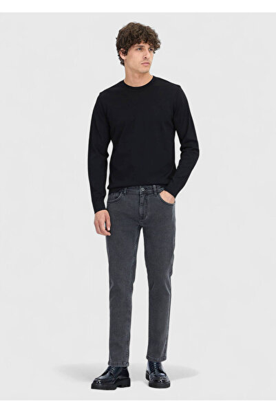 Ramsey Black Crew Neck Plain Knit Sweater