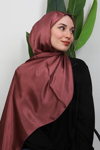 GİYZAMİLA Pearl Satin Shawl Dark Dusty Rose