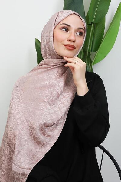 GİYZAMİLA Halka Aerobin Shawl Dusty Rose
