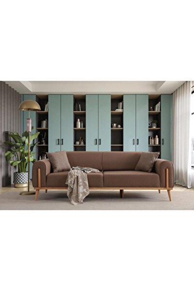 Ak sofa LEON 3+3 KANAPE KAHVERENGİ