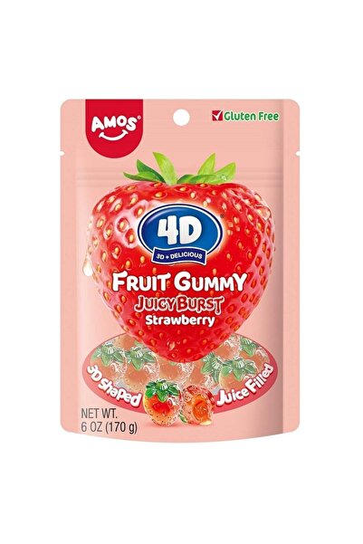 Amos 4D Gummy Juicy Burst Strawberry Burst USA 65g