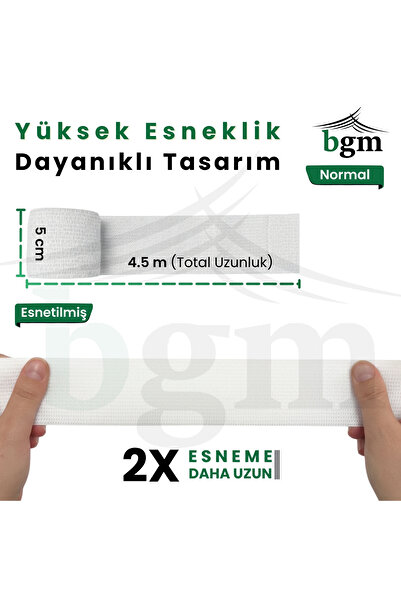 bgm Elastik Kendinden Yapışkanlı Bandaj 5cm X 4.5m Coban Bandajı Sporcu Bandı Elastik Bandaj