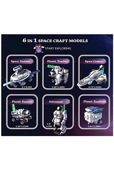 Krista Kit solar STEM 6 în 1 de construit cu tema flotei spațiale