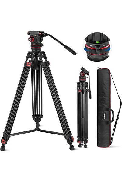 NEEWER حامل ثلاثي القوائم احترافي للفيديو بطول 74 بوصة مع رأس سائل قابل للتعد...