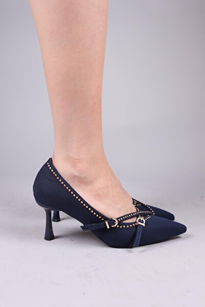 Birikon GLIY Золоті туфлі на підборах з аксесуарами СИНІЙ