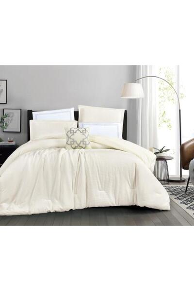 Alhabib bedding Lumi Winter Double Bedspread, Light Cream, 7 Pieces