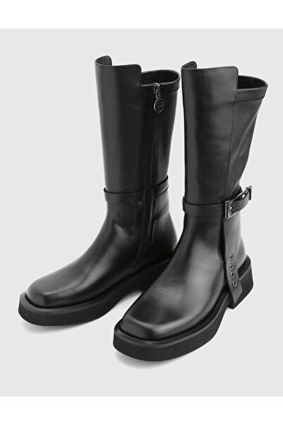 İLVİ Vlad Genuine Leather Black Women's Boots