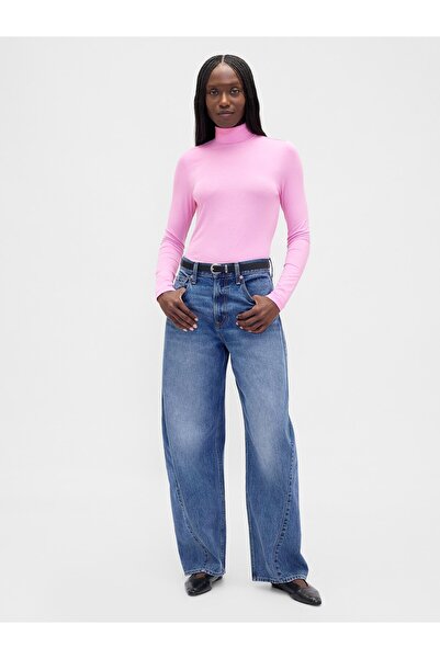 GAP Kadın Pembe Tüy Hafifliği Kayık Yaka Kazak