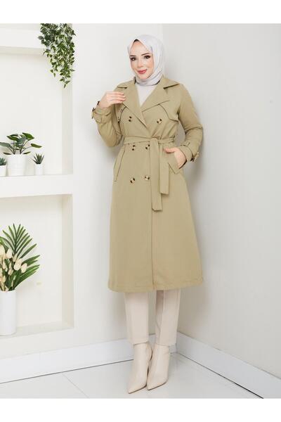 ESLEMNUR Trench Coat with Chain Detail on the Back