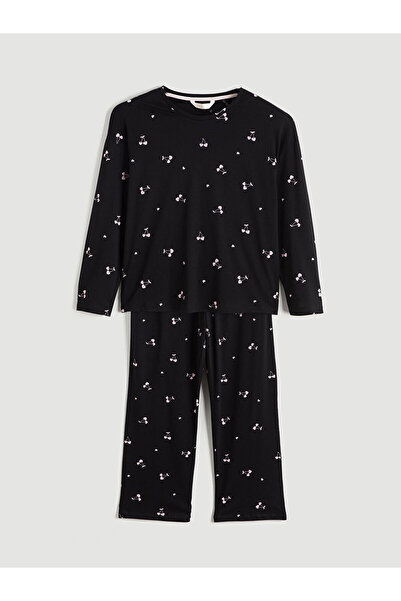 LC Waikiki Crew Neck Cherry Printed Women's Pajama Set