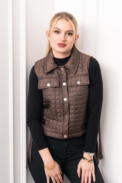 MissVina Grogren Класичний жилет з бічними поясами 9139