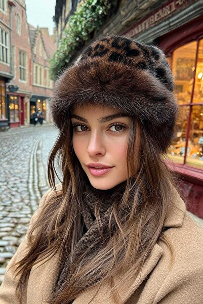 LAGRANZE Leopard Touch Women's Fur Hat