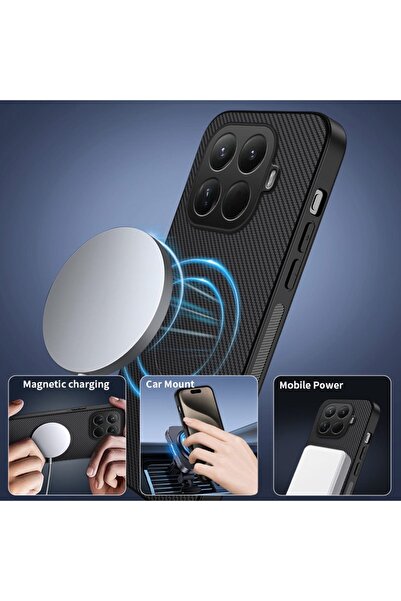 Generic Magnetic Case for Xiaomi 15T Pro, Premium Twill Texture，Fashion Shockproof Xiaomi 15T Pro 5G Cover