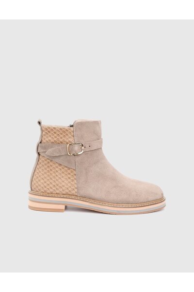 İLVİ Palma Genuine Suede Leather Mink Women's Boots