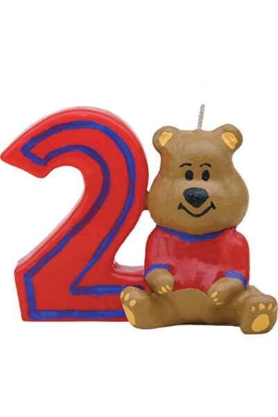 Mueller kerzen teddy bear birthday candle number 2