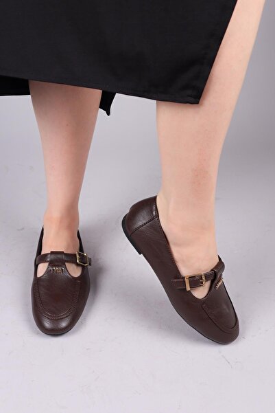 Birikon Tandi̇l Belted Buckle Ballerinas Brown