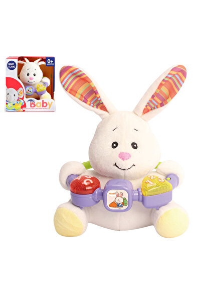 velve Плюшена играчка зайче Sunki със звуци и светлини, двуцветна