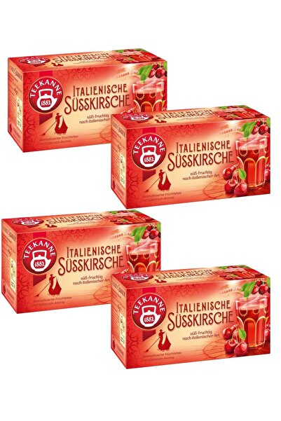 teekanne İtalyan Tatlı Kirazı Aromalı Meyve Çayı 4'lü Paket (4x20 - 80 Süzen Poşet) - Kafeinsiz