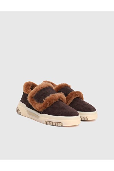 İLVİ Fitz Genuine Suede Leather Brown Women's Loafer