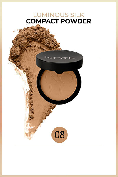 Note Cosmetics 08 Bright - Luminous Silk Pressed Powder, Finishing Powder
