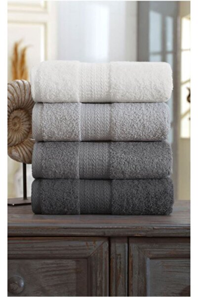 Redclick 4 Piece 100% Cotton 50 X 90cm Anthracite Bath Towel Set Bathroom Hand Face Towels