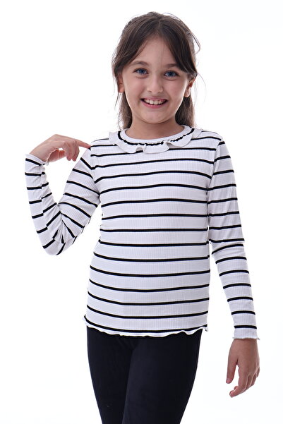 CQCQ Детска риза с дълъг ръкав, набрана яка и райета – стилна и удобна