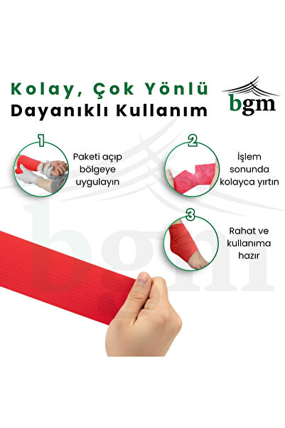 bgm Elastik Kendinden Yapışkanlı Bandaj 5cm X 4.5m Coban Bandajı Sporcu Bandı Elastik Bandaj