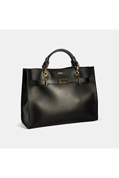 Desa Women's Black Leather Shoulder Bag