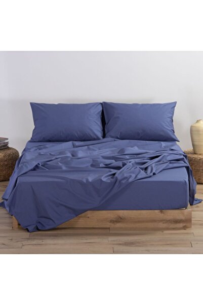 Nef Nef Homeware Queen Size cotton bedsheet Nef-Nef Basic 240x270 cm Indigo