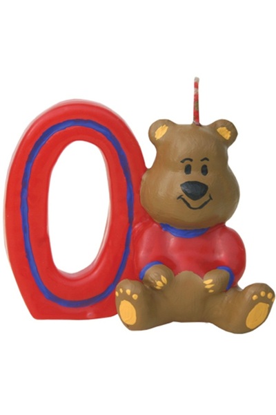 Mueller kerzen birthday candle teddy bear number 0