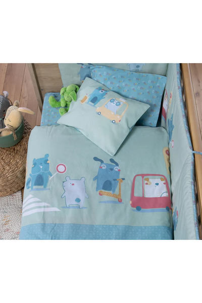 Nef Nef Homeware Set Traffic 2 cearșafuri + 1 față de pernă Albastru