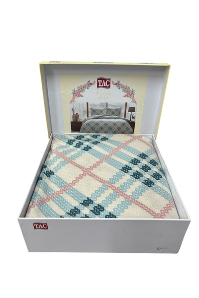 Taç Flanel Mavi Andra Çift Kişilik Nevresim Takımı Çarşafı Lastikli