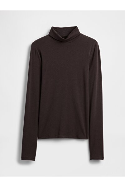 GAP Kadın Kahverengi Tüy Hafifliği Kayık Yaka Kazak