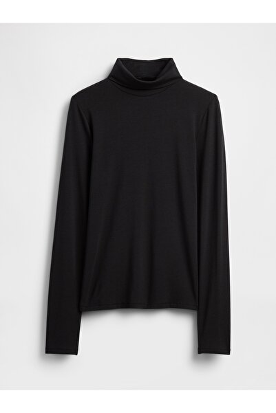 GAP Kadın Siyah Tüy Hafifliği Kayık Yaka Kazak