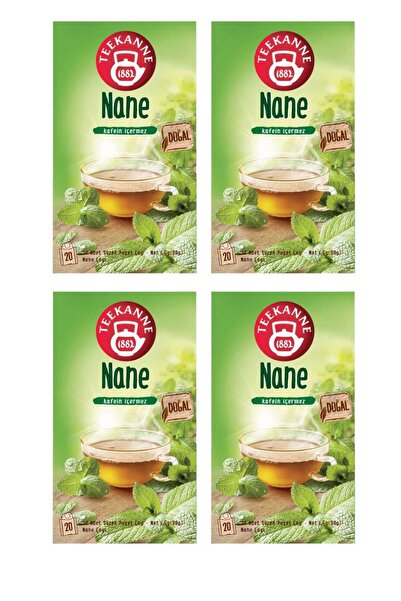 teekanne شاي النعناع عبوة اقتصادية من 4 قطع (4×20 - إجمالي 80 كيس) - خالٍ من ...