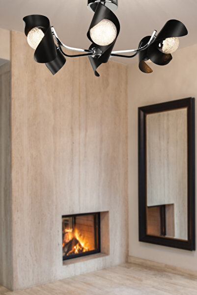 Begüsa Barella Ledli 6.Lı Avize Krom Kaplama