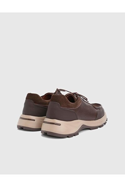 İLVİ Kaile Genuine Floater Suede Leather Brown Men's Sneakers