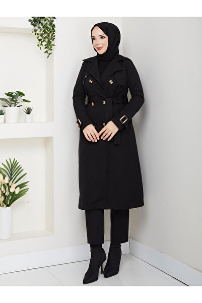 ESLEMNUR ARKASI ZİNCİR DETAYLI TRENÇKOT