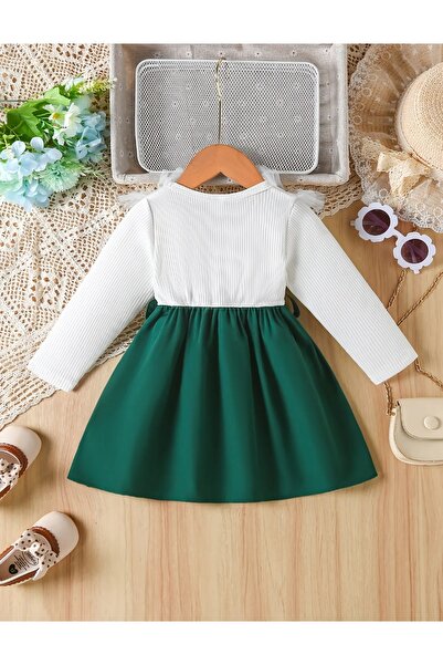 OEM White-green dress for girls 6-9 months (74 cm)