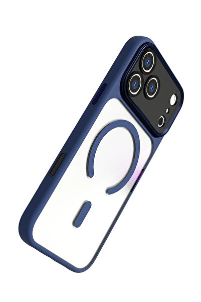 Fuchsia Apple iPhone 17 Pro Hazar Magsafe Cover - Navy Blue