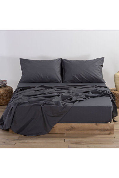 Nef Nef Homeware Queen Size cotton bed sheet - Nef Nef Basic 240x270 cm (Dark Grey)