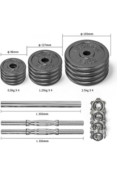 Lichico 44 Lbs Cast Iron Adjustable Dumbbell Set (Convertible to Barbell)