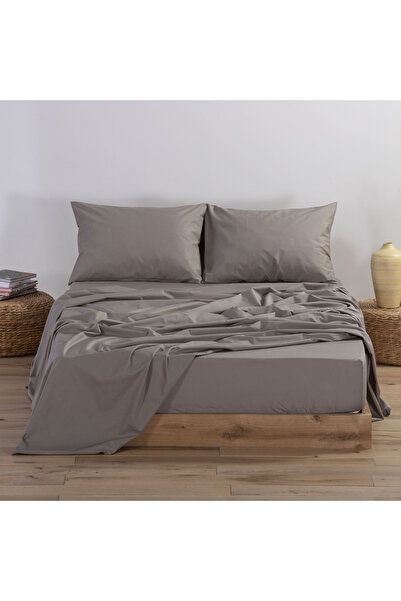 Nef Nef Homeware Queen Size Cotton Bed Sheet Nef-Nef Basic 240x270 cm Mocca