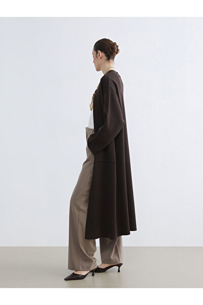 LC Waikiki Lcwaikiki Classic Shawl Collar Oversized Women's Knitwear Cardigan