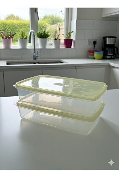 Saban 2-Piece Yellow, Lockable Storage Container with Lid