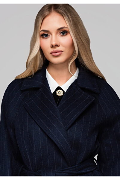 OMBRE Dámský župan s pruhy OW-COLC-0105 - tmavě modrý